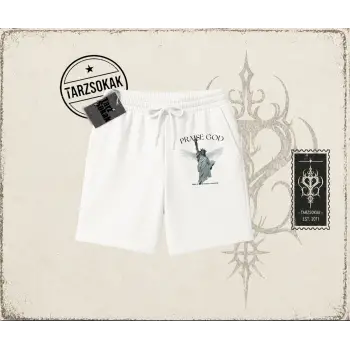 Unisex Praise God Unisex Şort Beyaz