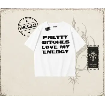 Unisex Pretty Oversize Unisex Tişört Beyaz
