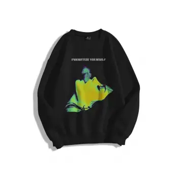 Unisex Prioritize Yourself Bisiklet Yaka Sweatshirt Siyah