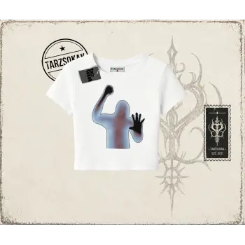 Unisex Psycho Kadın Baby Tee Beyaz