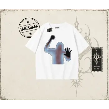 Unisex Psycho Oversize Unisex Tişört Beyaz