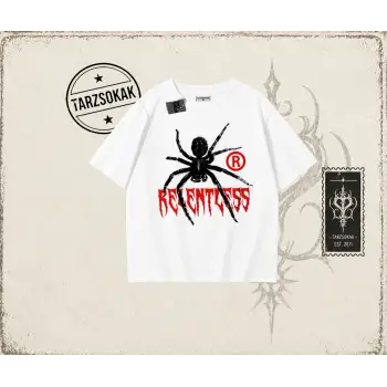 Unisex Relentless Oversize Unisex Tişört Beyaz