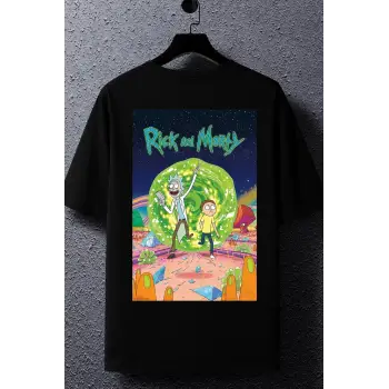 Unisex Rick And Morty Baskılı T-shirt