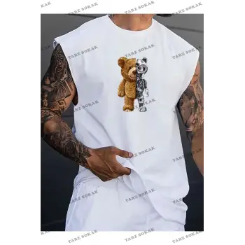 Unisex  ROBOKİT BASKILI KOLSUZ