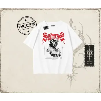 Unisex Sadness Oversize Unisex Tişört Beyaz