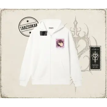 Unisex Save The Environment Oversize Unisex Hırka & Çeket Fermuarlı Sweatshirt Beyaz