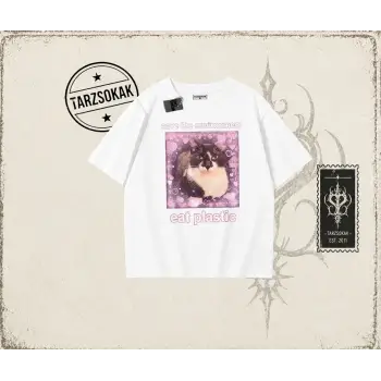 Unisex Save The Environment Oversize Unisex Tişört Beyaz