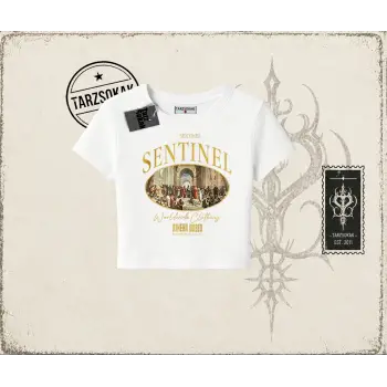 Unisex Sentinel Kadın Baby Tee Beyaz