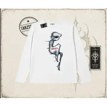 Unisex Shake Biskilet Yaka  Long Sleeve Beyaz