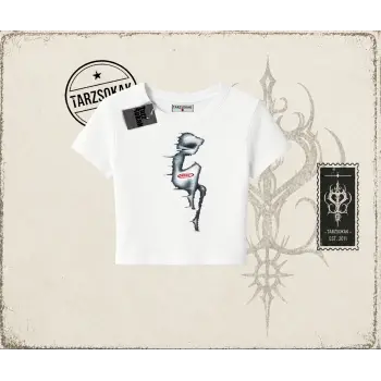 Unisex Shake Kadın Baby Tee Beyaz