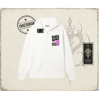 Unisex Siesta Beach Oversize Unisex Hırka & Çeket Fermuarlı Sweatshirt Beyaz