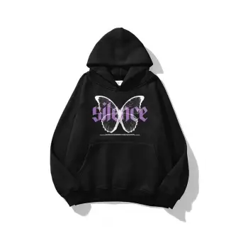 Unisex Silence Sweatshirt Hoodie Siyah