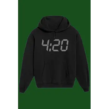 Unisex Siyah 4.20 Baskılı Sweatshirt