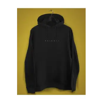 Unisex Siyah Balance Baskılı Sweatshirt