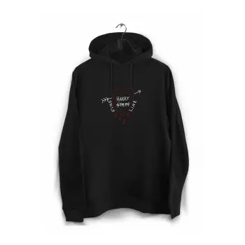 Unisex Siyah Harry Styles Taraftar Baskılı Sweatshirt