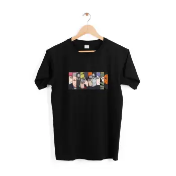 Unisex Siyah Naruto Baskılı Tişört