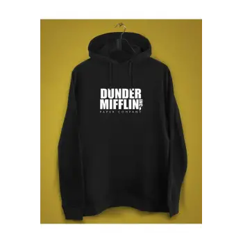 Unisex Siyah The Office- Dunder Mıfflın Baskılı Sweatshirt