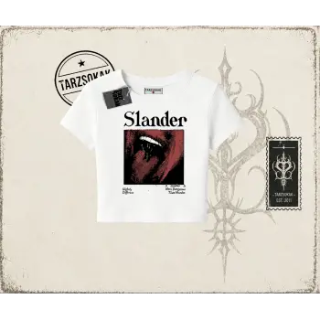 Unisex Slander Kadın Baby Tee Beyaz