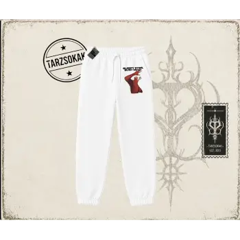 Unisex Sleepy Eyes Unisex Jogger Eşofman Altı Beyaz