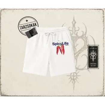 Unisex Spicylife Unisex Şort Beyaz