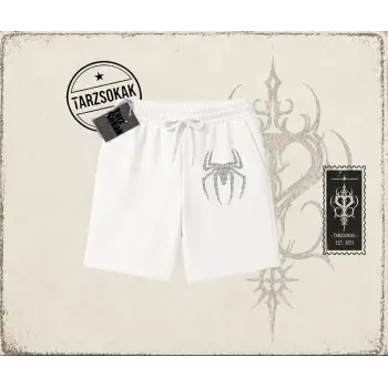 Unisex Spiderman Unisex Şort Beyaz