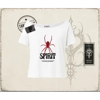 Unisex Spirit Kadın Kayık Yaka Tişört Beyaz