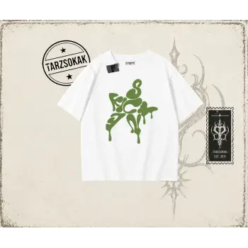 Unisex Star Sicken Oversize Unisex Tişört Beyaz