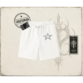 Unisex Star Stroke Unisex Şort Beyaz