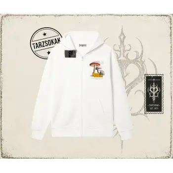 Unisex Sunny Sunday Oversize Unisex Hırka & Çeket Fermuarlı Sweatshirt Beyaz