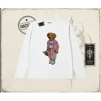 Unisex Teddy Biskilet Yaka  Long Sleeve Beyaz