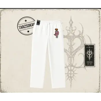 Unisex Teddy Unisex Baggy Eşofman Altı Beyaz