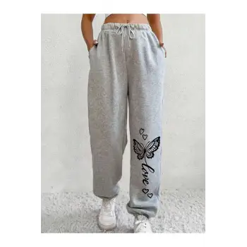Unisex Trend Yüksek Bel Şeritli Eşofman Altı
