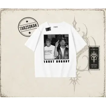 Unisex Trust Nobody Oversize Unisex Tişört Beyaz