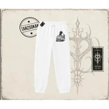 Unisex Tupac Shakur Unisex Jogger Eşofman Altı Beyaz