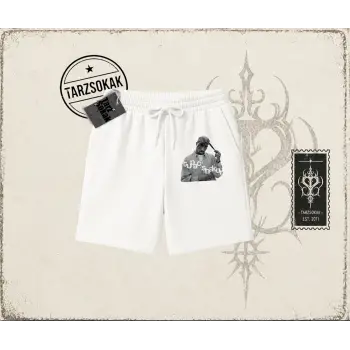 Unisex Tupac Shakur Unisex Şort Beyaz