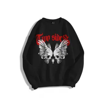 Unisex Two Sides Bisiklet Yaka Sweatshirt Siyah