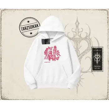 Unisex Tyyz Oversize Unisex Kapşonlu Sweatshirt Beyaz