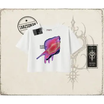 Unisex Ungrateful Kadın Crop Tişört Beyaz