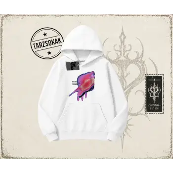 Unisex Ungrateful Oversize Unisex Kapşonlu Sweatshirt Beyaz