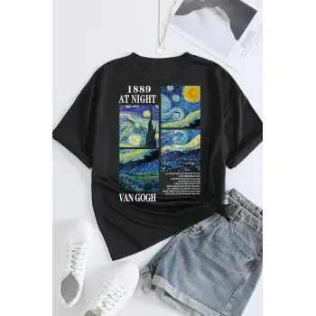 Unisex Van Gogh Baskılı Oversize