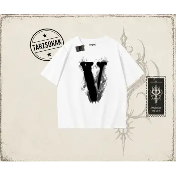 Unisex Vlone Oversize Unisex Tişört Beyaz