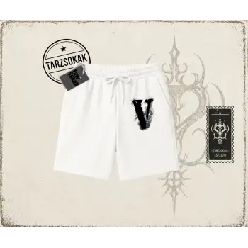 Unisex Vlone Unisex Şort Beyaz