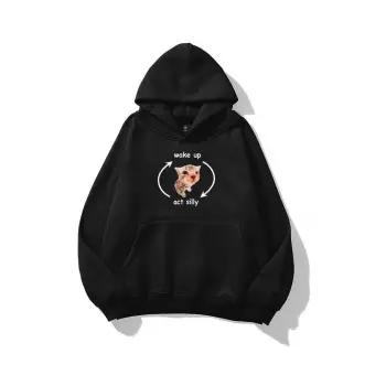 Unisex Wake up Act Silly Sweatshirt Siyah