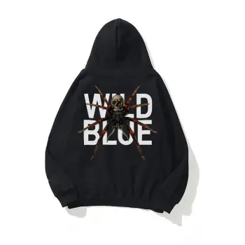 Unisex Wild Blue Sweatshirt Hoodie Siyah