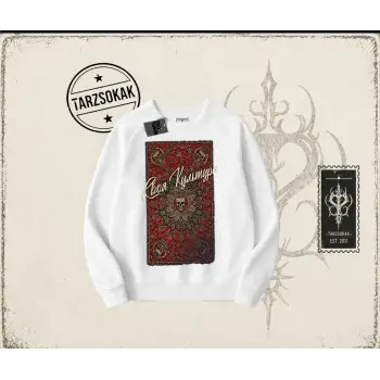 Unisex Your Culture Carpet Oversize Unisex Bisiklet Yaka Sweatshirt Beyaz