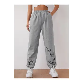 Unity Beli Lastikli Kelebek Desenli Jogger Pantolon