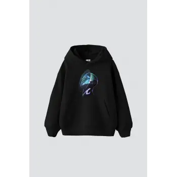 Universe Man Baskılı Oversize Unisex Premium Siyah