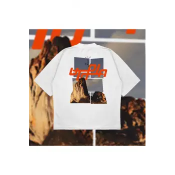 Utopia Mountains Vintage Oversize Unisex Pamuklu Nefes Alan Kalın Kumaşlı