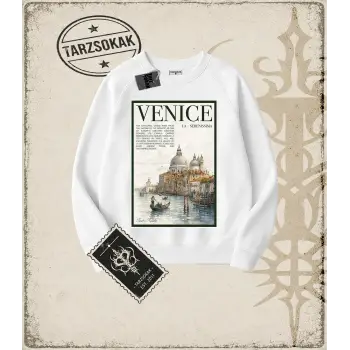 VENICE Oversize Unisex Bisiklet Yaka Sweatshirt