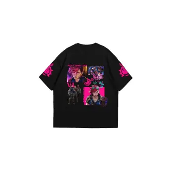VI Arcane Baskılı Oversize Unisex Siyah